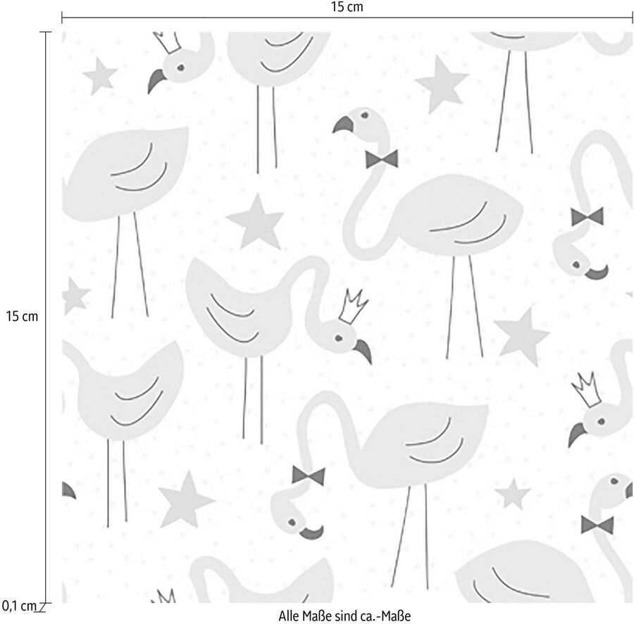 Queence Tegelsticker Flamingo's Stickertegels zelfklevend stickers 12-delige set (12 stuks)