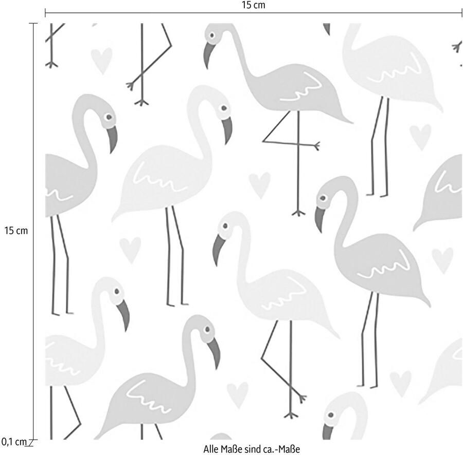 Queence Tegelsticker Flamingo's Stickertegels zelfklevend stickers 12-delige set