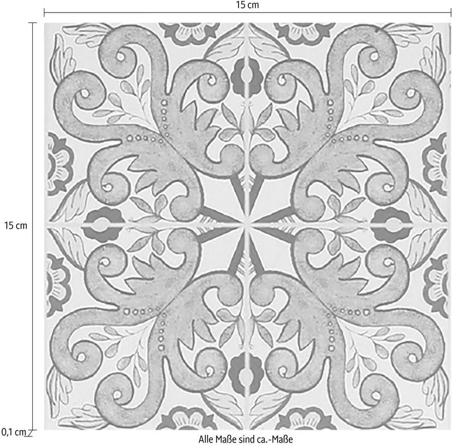 Queence Tegelsticker Motief I Stickertegels zelfklevend stickers 12-delige set (set 12 stuks)