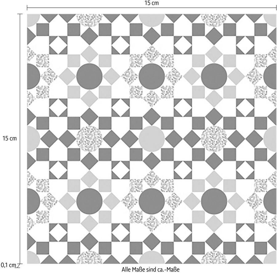 Queence Tegelsticker Mozaïek motief Stickertegels zelfklevend stickers 12-delige set (12 stuks)