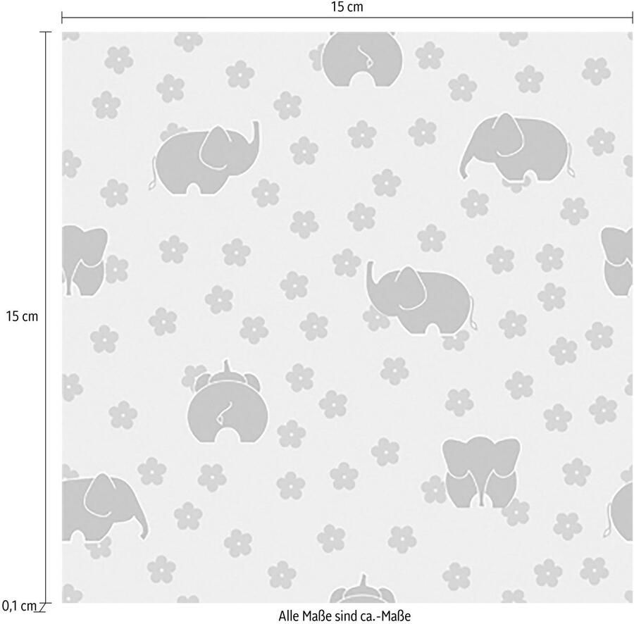 Queence Tegelsticker Olifanten Stickertegels zelfklevend stickers 12-delige set