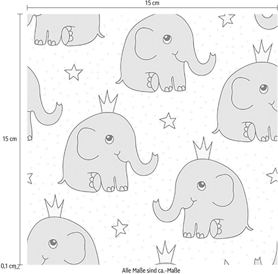 Queence Tegelsticker Olifanten Stickertegels zelfklevend stickers 12-delige set