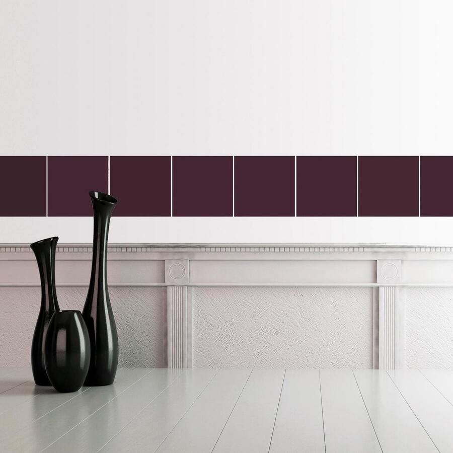 Queence Tegelsticker Oranje Stickertegels zelfklevend stickers 12-delige set