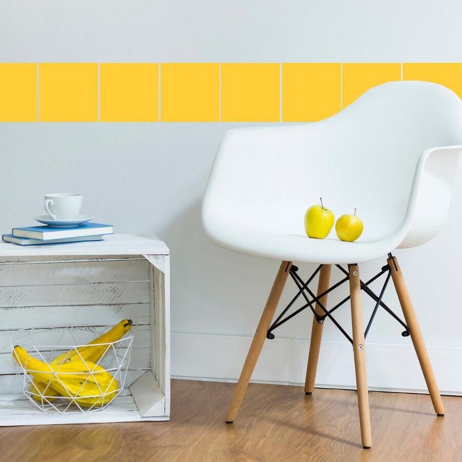 Queence Tegelsticker Oranje Stickertegels zelfklevend stickers 12-delige set