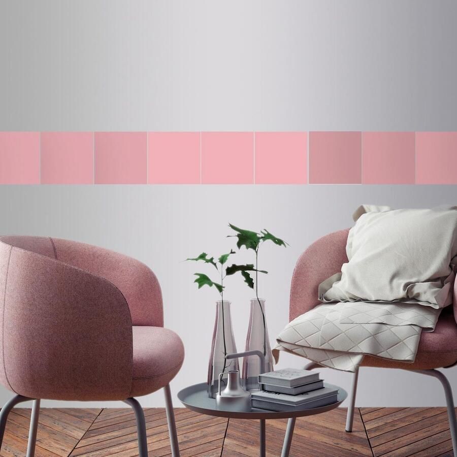 Queence Tegelsticker Oranje Stickertegels zelfklevend stickers 12-delige set