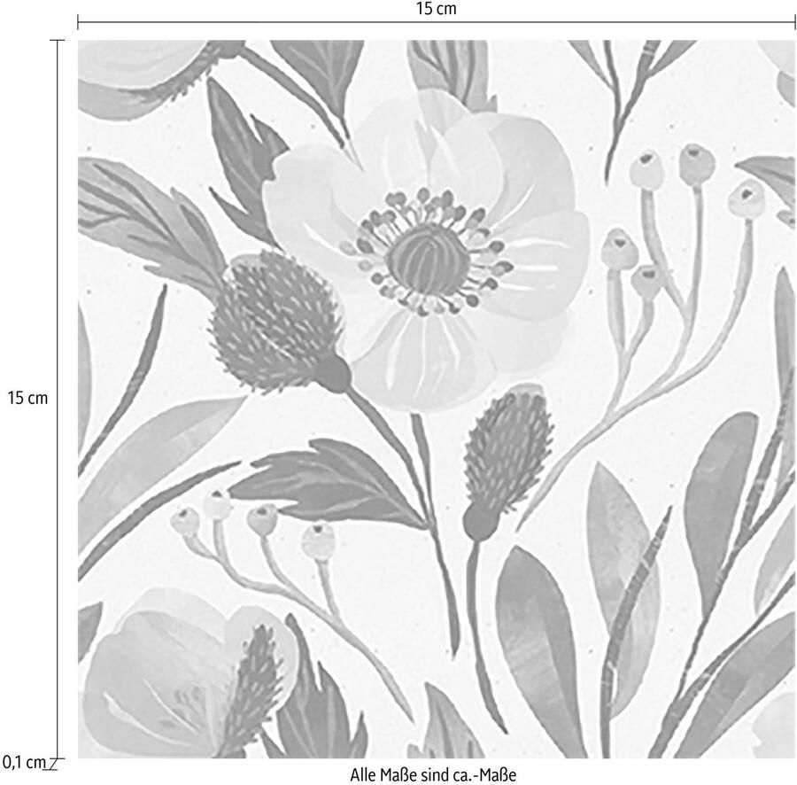 Queence Tegelsticker Plant Stickertegels zelfklevend stickers 12-delige set