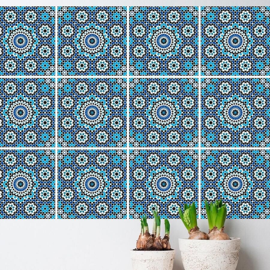 Queence Tegelsticker Rondjes Stickertegels zelfklevend stickers 12-delige set (12 stuks)