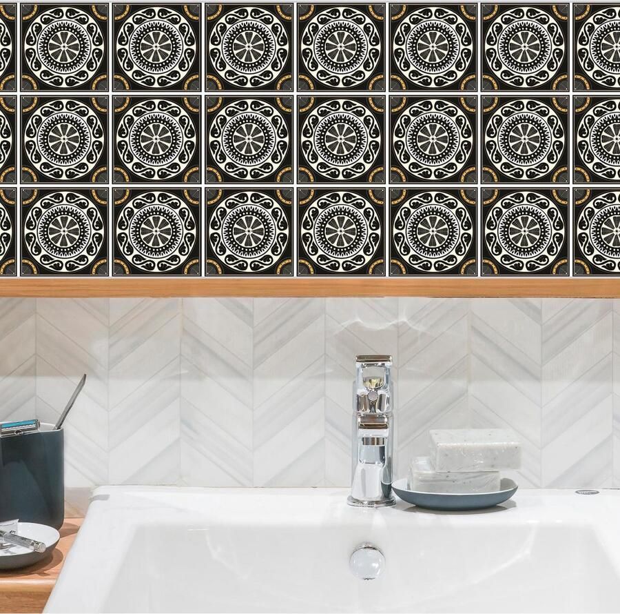 Queence Tegelsticker Rondjes Stickertegels zelfklevend stickers 12-delige set