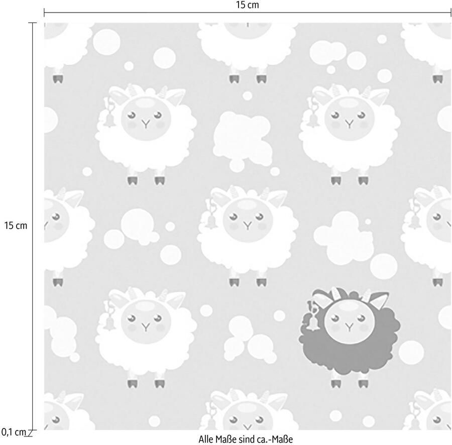 Queence Tegelsticker Schapen & stippen Stickertegels zelfklevend stickers 12-delige set