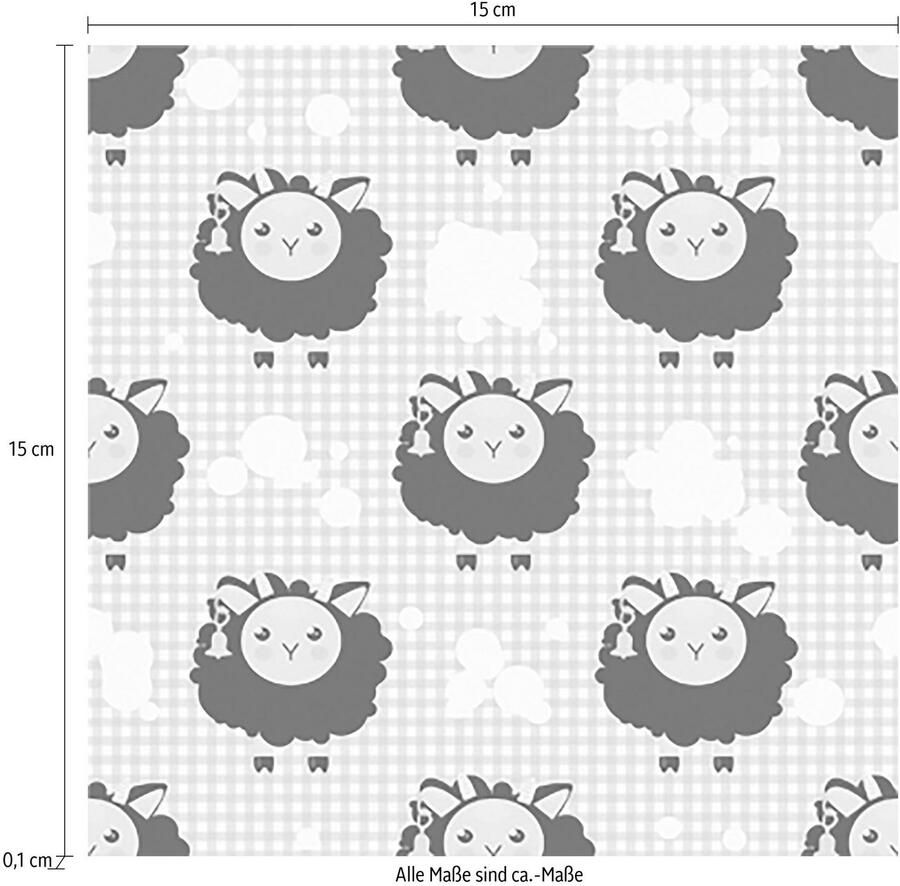 Queence Tegelsticker Schapen & stippen Stickertegels zelfklevend stickers 12-delige set