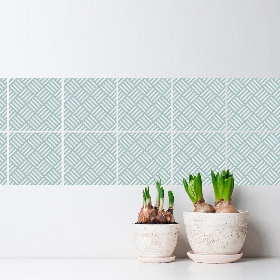 Queence Tegelsticker Strepen Stickertegels zelfklevend stickers 12-delige set (12 stuks)