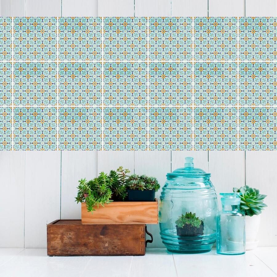 Queence Tegelsticker Symmetrie Stickertegels zelfklevend stickers 12-delige set