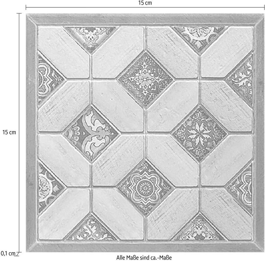 Queence Tegelsticker Vierkanten Stickertegels zelfklevend stickers 12-delige set