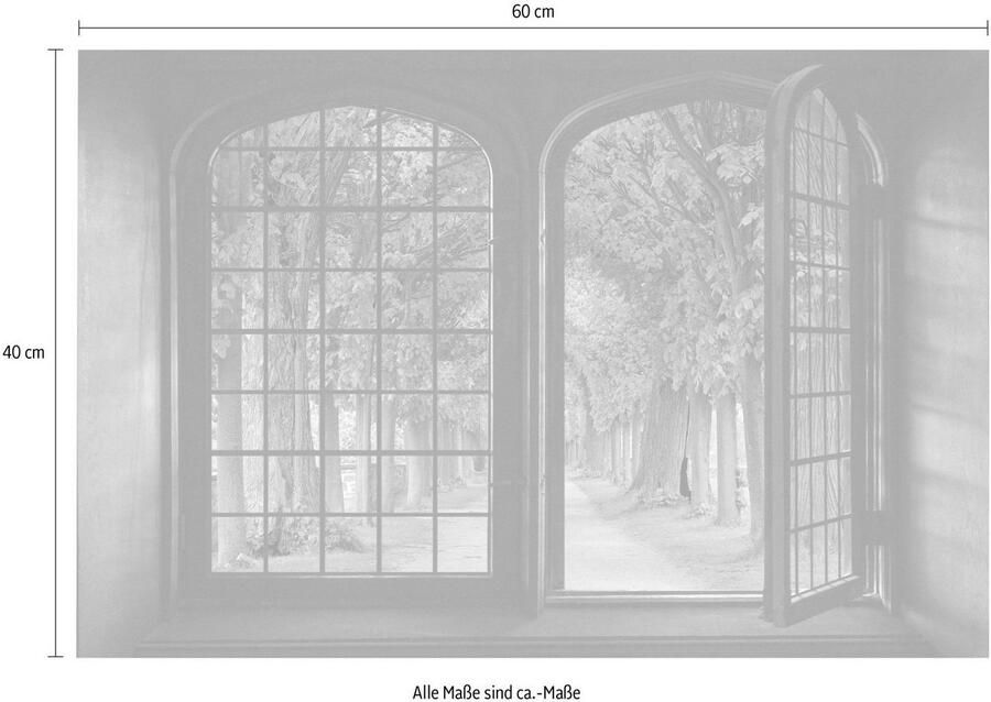 Queence Wandfolie Allee Muursticker muurdecoratie zelfklevend 3D raam