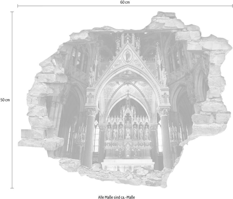 Queence Wandfolie Altaar Muursticker muurdecoratie zelfklevend 3D muurdurchbraak (1 stuk)