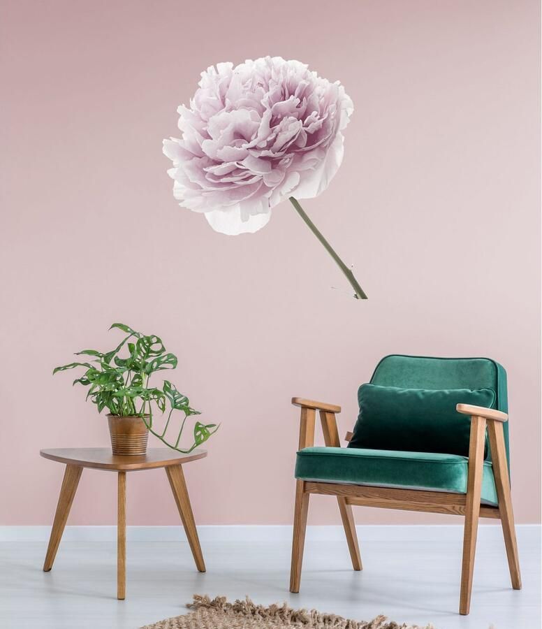 Queence Wandfolie ANNA Muurdecoratie sticker roze bloem bloei zelfklevend (1 stuk)