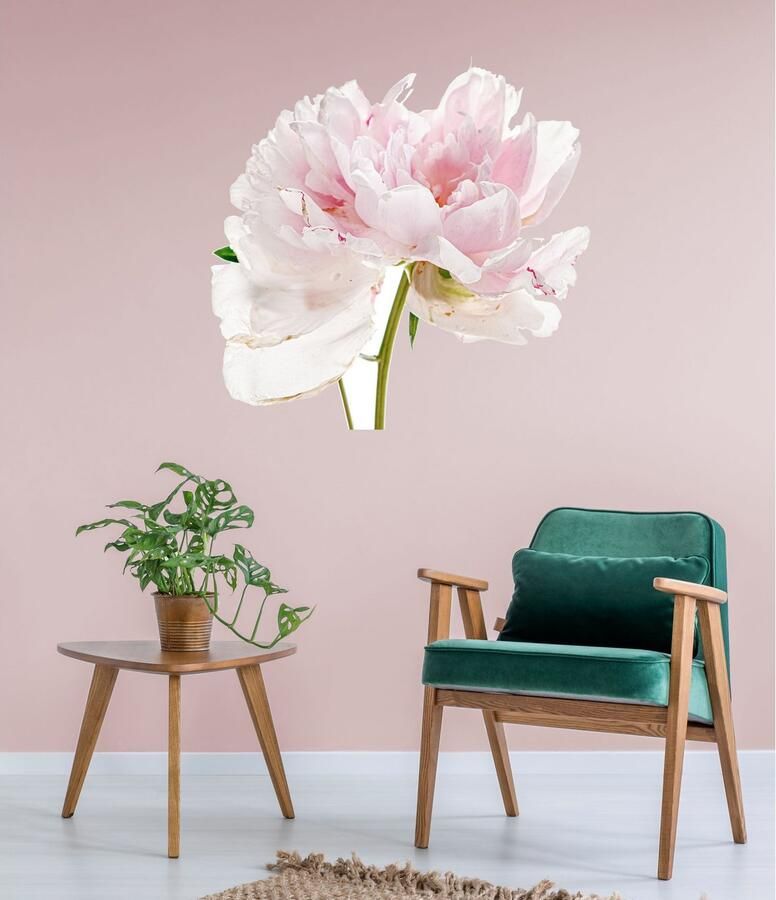 Queence Wandfolie Annalena Muurdecoratie sticker roze bloem bloei zelfklevend (1 stuk)