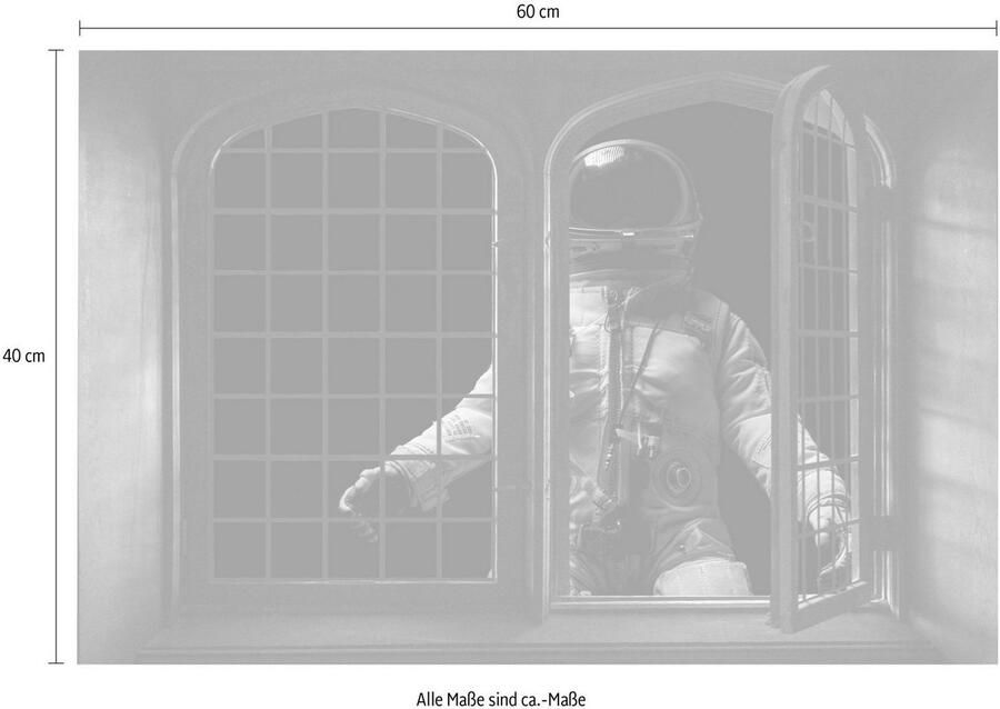 Queence Wandfolie Astronaut Muursticker muurdecoratie zelfklevend 3D raam