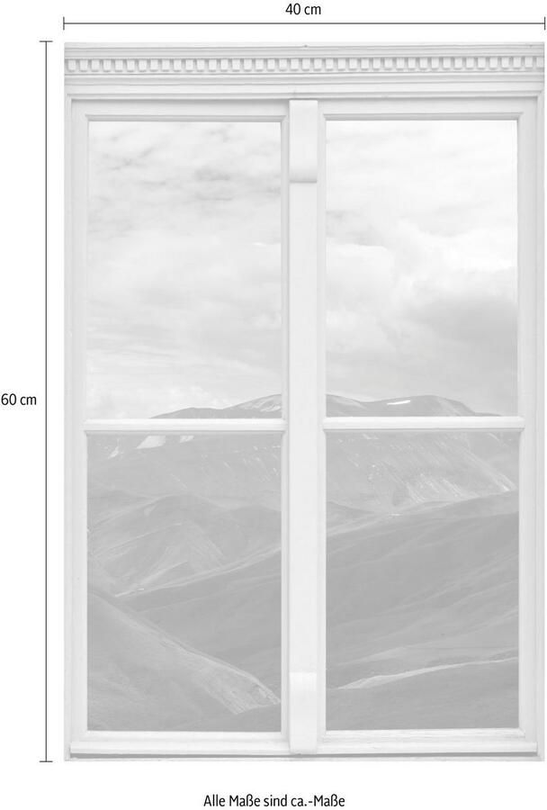 Queence Wandfolie Bergen Muursticker muurdecoratie zelfklevend 3D raam