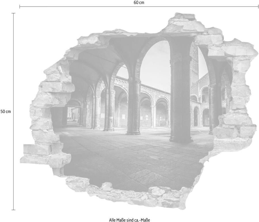 Queence Wandfolie Bogen Muursticker muurdecoratie zelfklevend 3D muurdurchbraak (1 stuk)