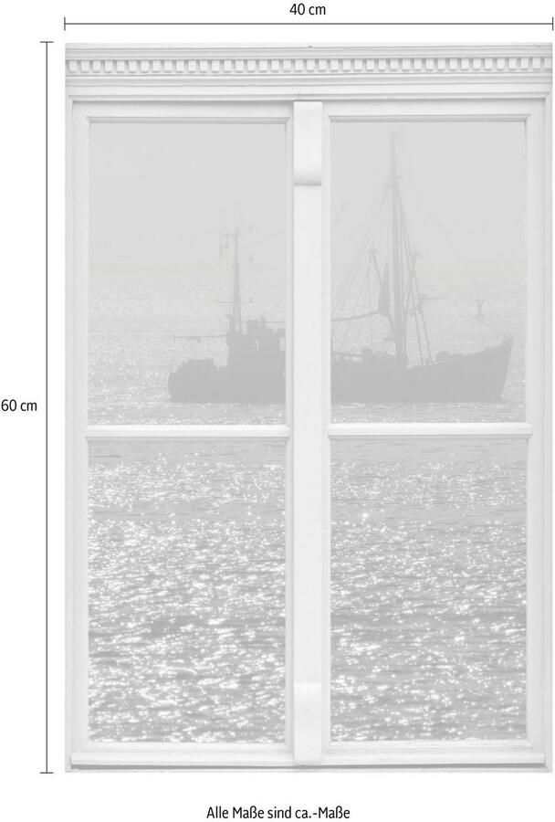 Queence Wandfolie Boot Muursticker muurdecoratie zelfklevend 3D raam