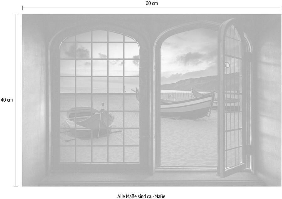 Queence Wandfolie Boten Muursticker muurdecoratie zelfklevend 3D raam