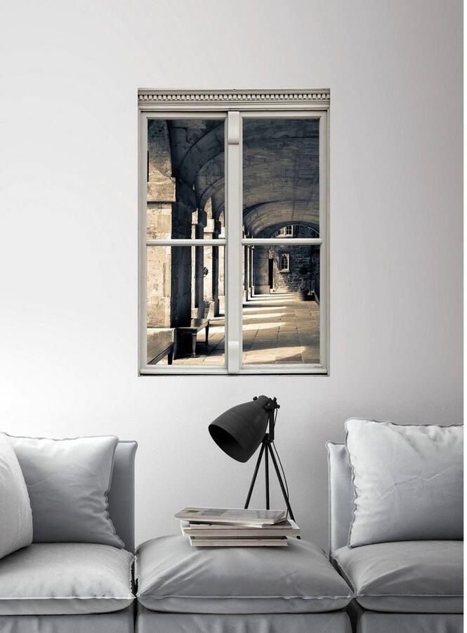 Queence Wandfolie Doorgang Muursticker muurdecoratie zelfklevend 3D raam