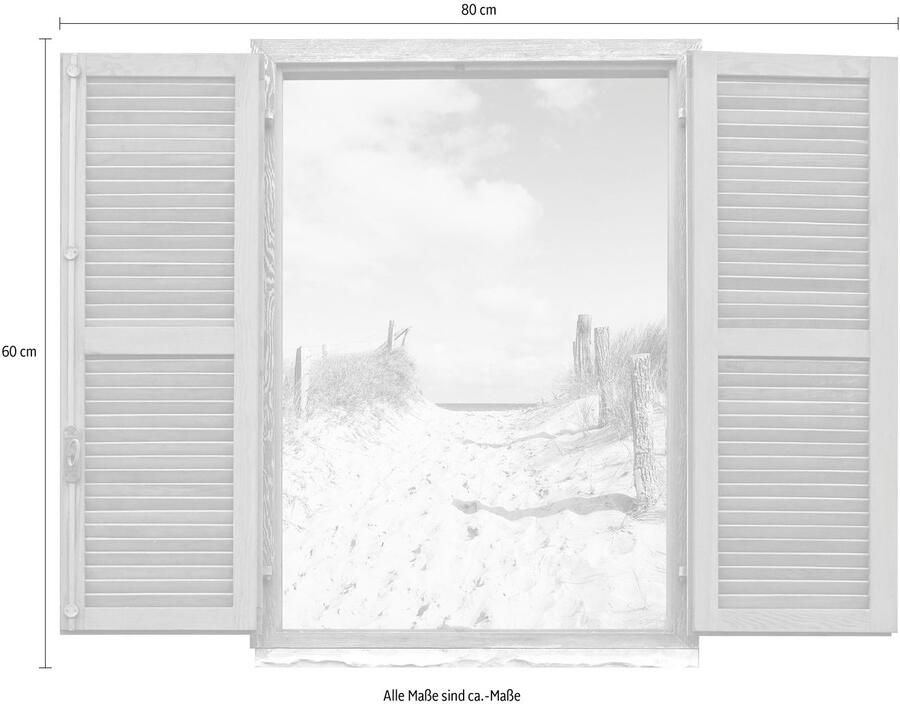 Queence Wandfolie Duin II Muursticker muurdecoratie zelfklevend 3D raam (1 stuk)