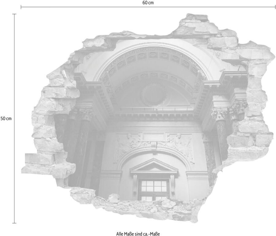 Queence Wandfolie Gegarneerde muur Muursticker muurdecoratie zelfklevend 3D muurdurchbraak (1 stuk)