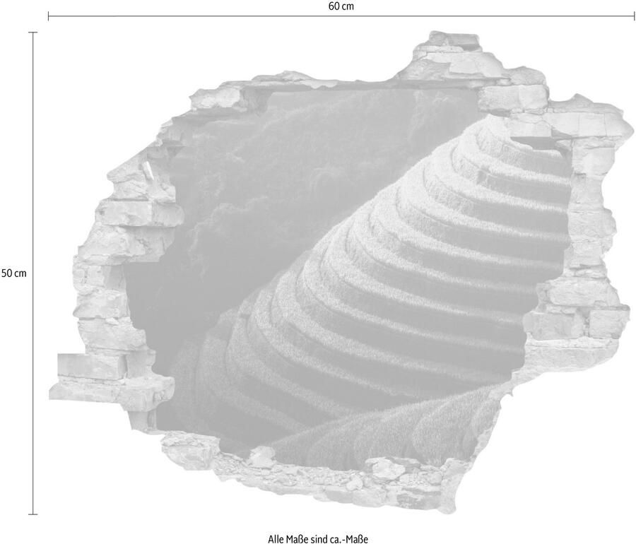 Queence Wandfolie Heuvel Muursticker muurdecoratie zelfklevend 3D muurdurchbraak (1 stuk)