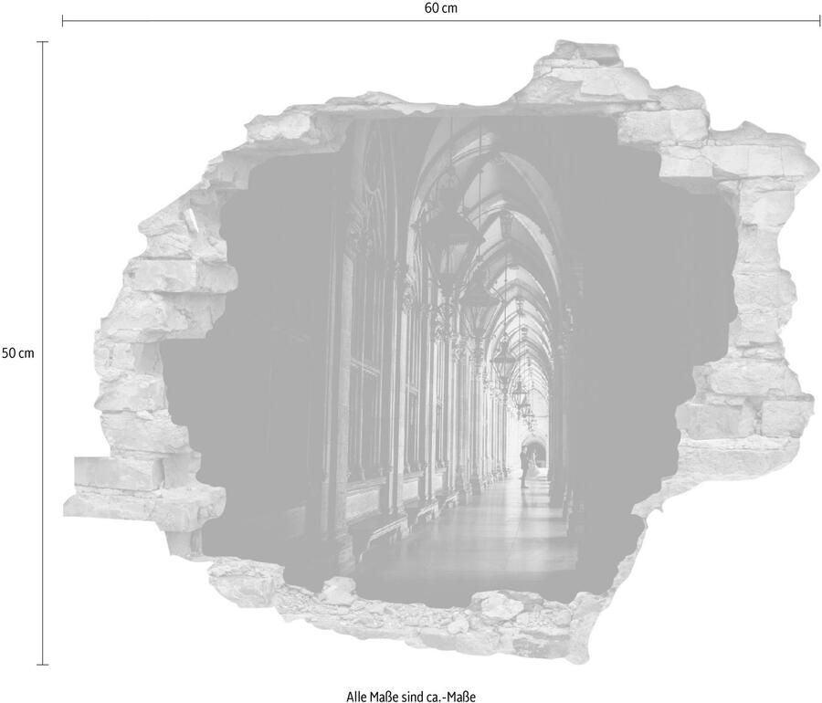 Queence Wandfolie Heuvel Muursticker muurdecoratie zelfklevend 3D muurdurchbraak (1 stuk)