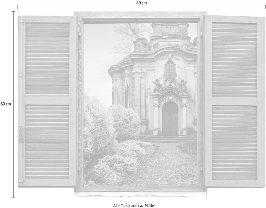 Queence Wandfolie Huis Muursticker muurdecoratie zelfklevend 3D raam (1 stuk)