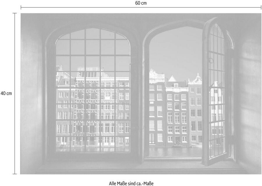 Queence Wandfolie Huis voorkant Muursticker muurdecoratie zelfklevend 3D raam