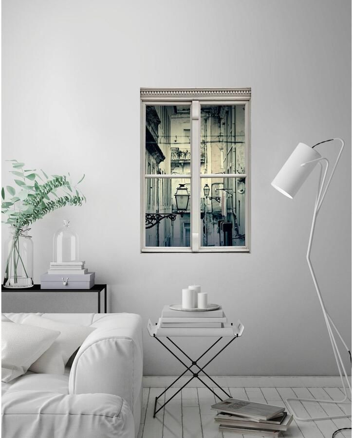 Queence Wandfolie Huismuren Muursticker muurdecoratie zelfklevend 3D raam