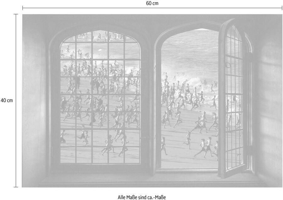 Queence Wandfolie Lets go swim Muursticker muurdecoratie zelfklevend 3D raam