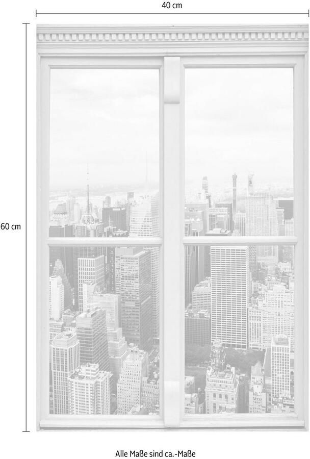 Queence Wandfolie New York Muursticker muurdecoratie zelfklevend 3D raam