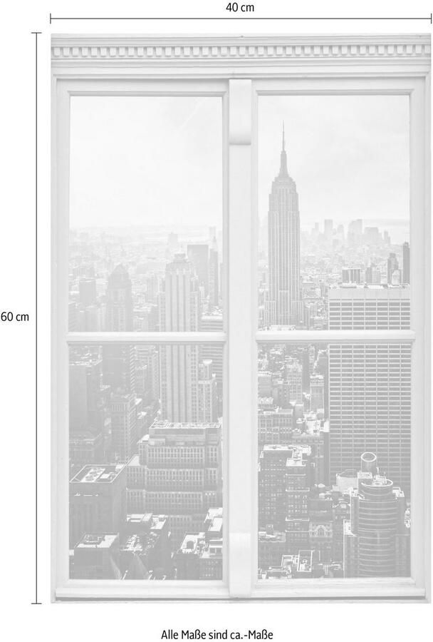 Queence Wandfolie New York Muursticker muurdecoratie zelfklevend 3D raam
