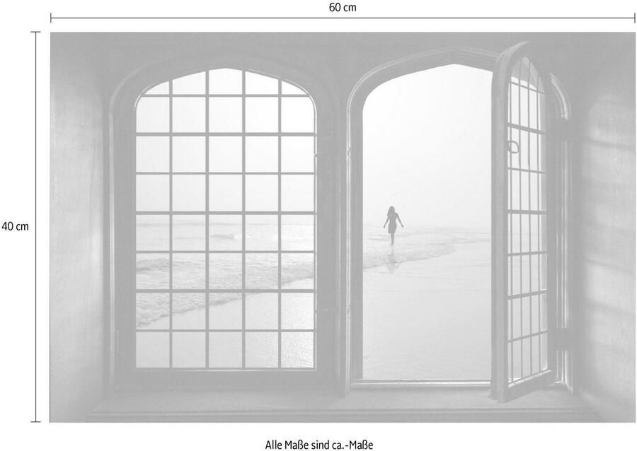 Queence Wandfolie Nostalgie Muursticker muurdecoratie zelfklevend 3D raam