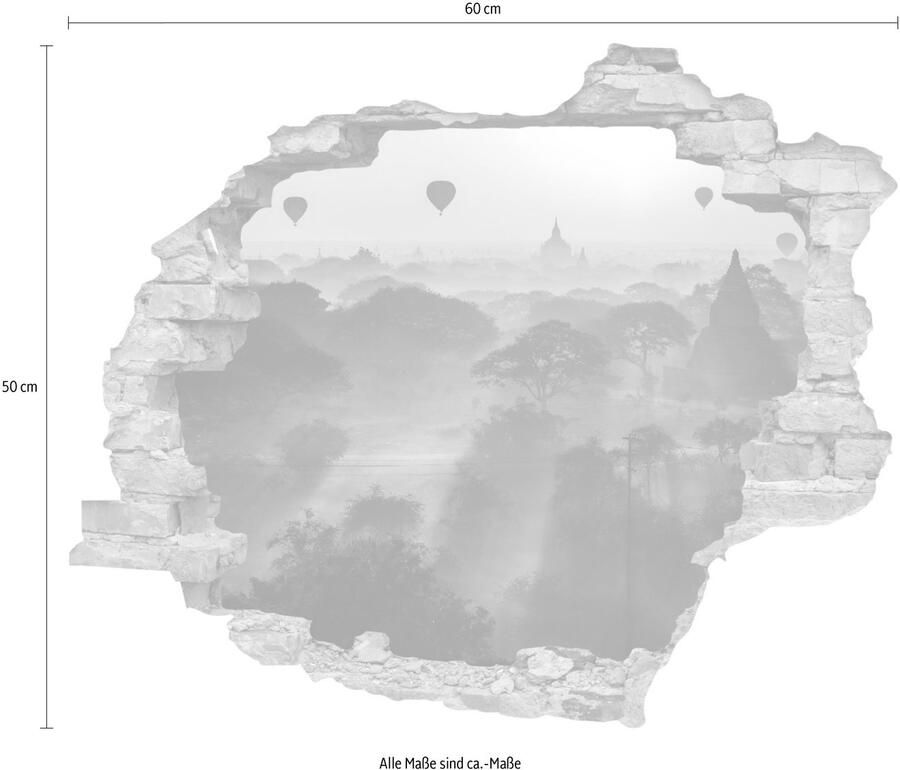 Queence Wandfolie Ochtengloren Muursticker muurdecoratie zelfklevend 3D muurdurchbraak (1 stuk)