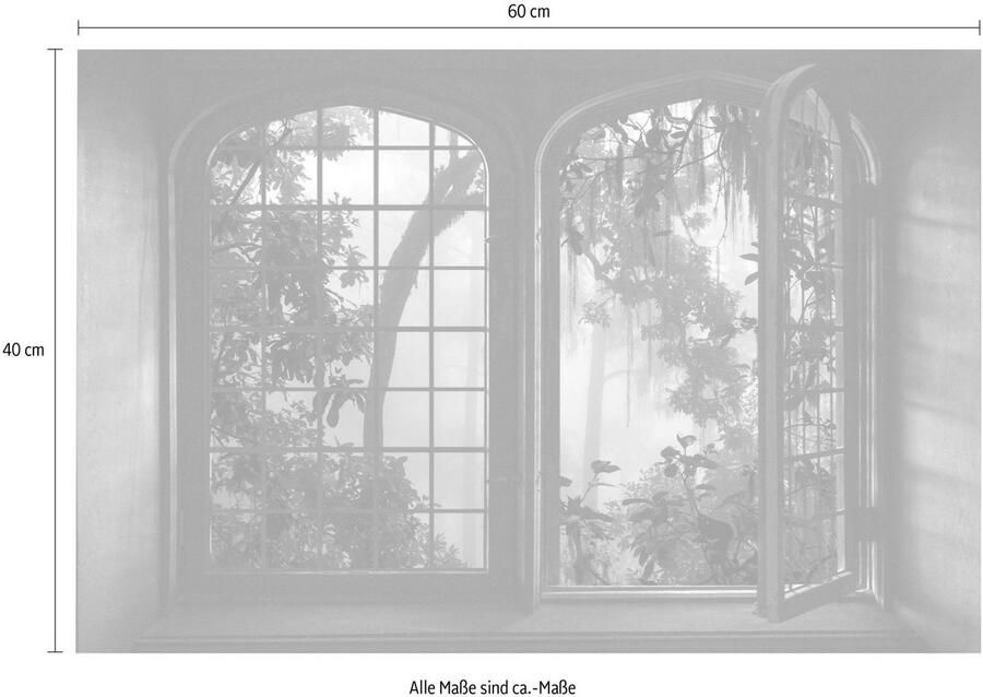 Queence Wandfolie Oerwoud Muursticker muurdecoratie zelfklevend 3D raam