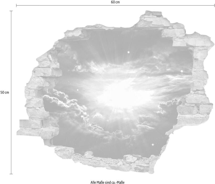 Queence Wandfolie Paars Wolken Muursticker muurdecoratie zelfklevend 3D muurdurchbraak (1 stuk)