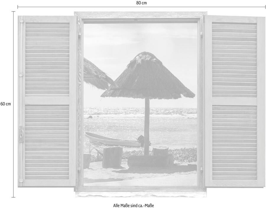 Queence Wandfolie Palapa Muursticker muurdecoratie zelfklevend 3D raam (1 stuk)