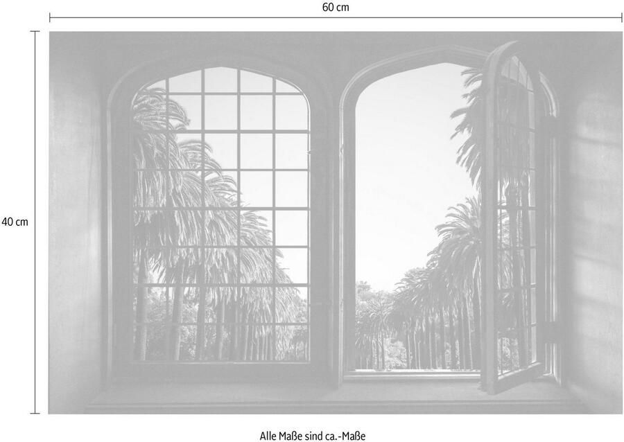 Queence Wandfolie Palmen Muursticker muurdecoratie zelfklevend 3D raam