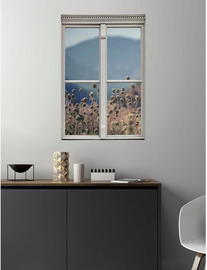 Queence Wandfolie Planten Muursticker muurdecoratie zelfklevend 3D raam