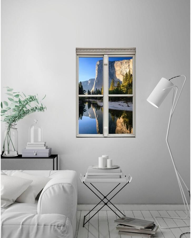 Queence Wandfolie Rotswand Muursticker muurdecoratie zelfklevend 3D raam