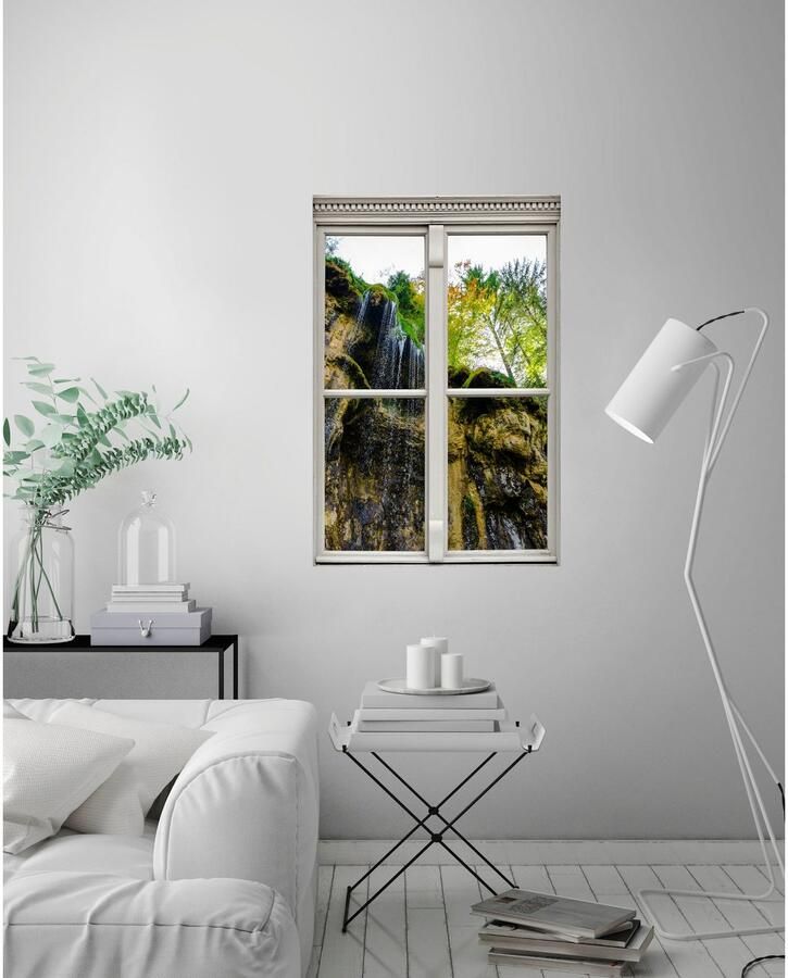 Queence Wandfolie Rotswand Muursticker muurdecoratie zelfklevend 3D raam