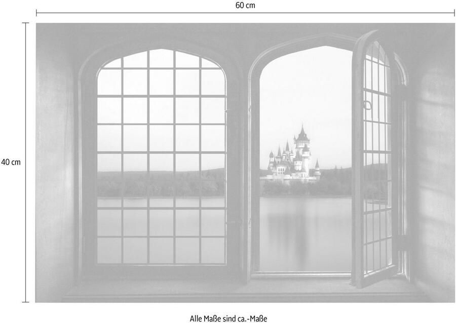 Queence Wandfolie Slot Muursticker muurdecoratie zelfklevend 3D raam