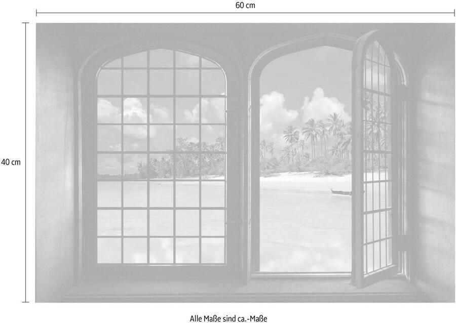 Queence Wandfolie Stille oceaan Muursticker muurdecoratie zelfklevend 3D raam