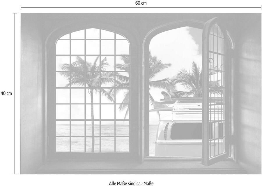 Queence Wandfolie Surf Muursticker muurdecoratie zelfklevend 3D raam