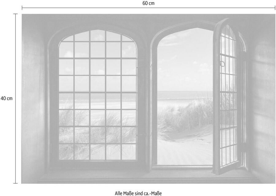 Queence Wandfolie Sylt Muursticker muurdecoratie zelfklevend 3D raam